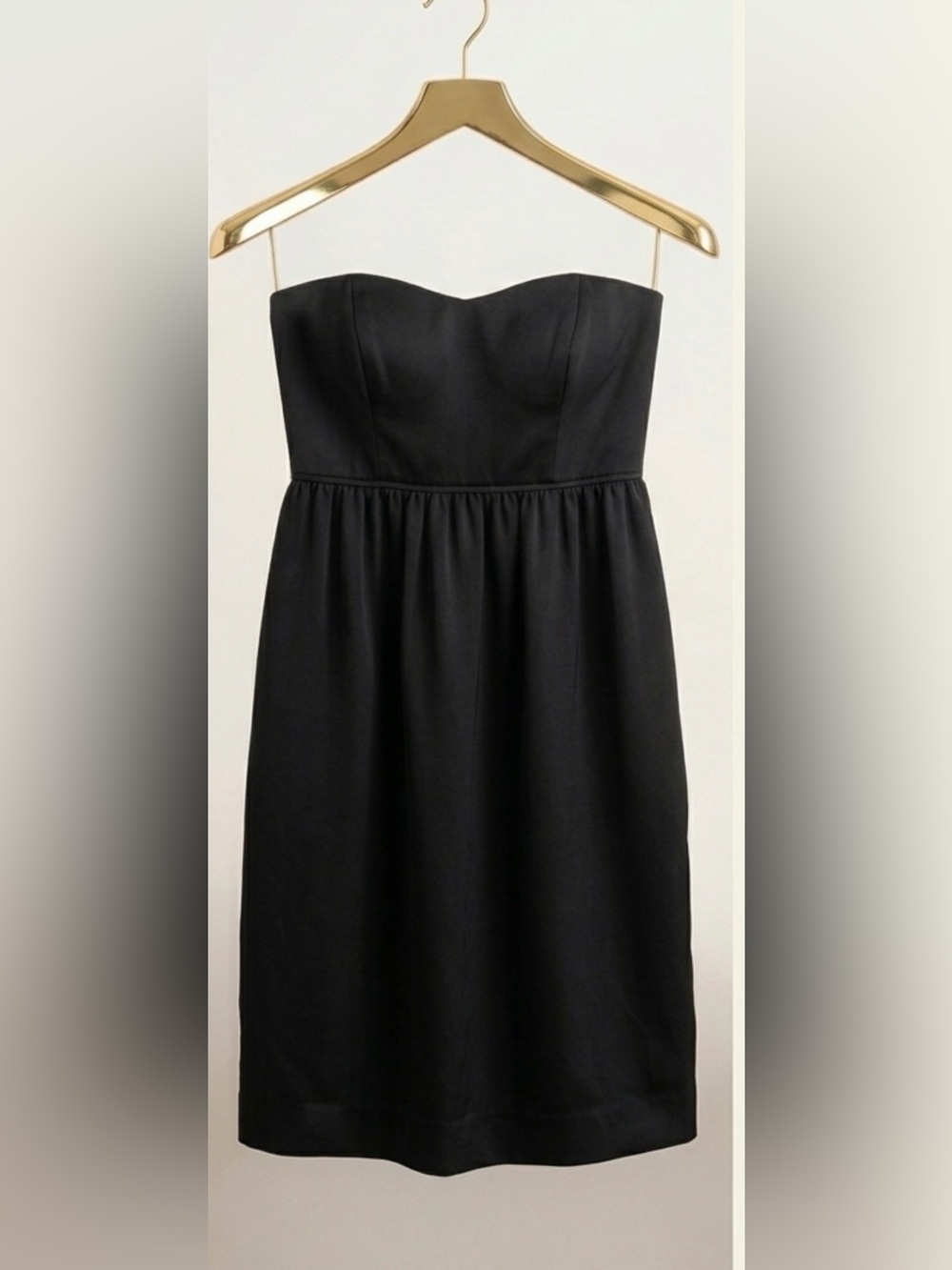 J. Crew Black Strapless Cocktail Midi Dress Little Black Dress LBD - Size 6